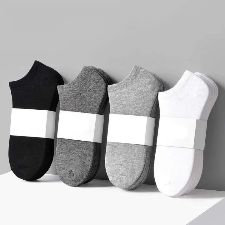 3pairs Mens Socks Boat Black Business Solid Color Breathable Comfortable High Quality Ankle