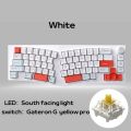 FEKER Alice80 68-key 65% Gasket Hot Swappable Split Wired/Wireless Mechanical Keyboard with Gateron Switch - White. 