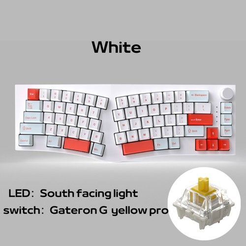 FEKER Alice80 68-key 65% Gasket Hot Swappable Split Wired/Wireless Mechanical Keyboard with Gateron Switch - White