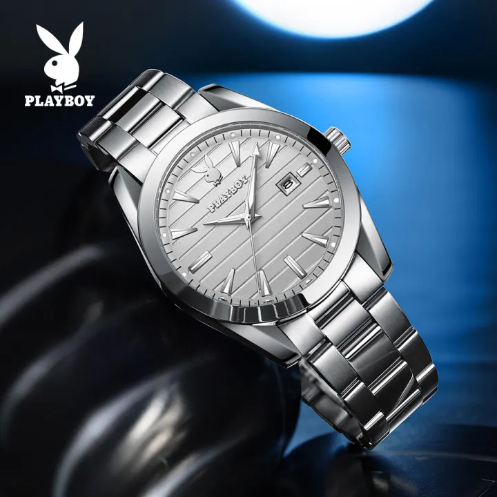 PLAYBOY%20Men's%20Watch%20Waterproof%202023%20Latest%20Luminous%20Quartz%20Movement%20Stainless%20Steel%20Strap%20Calendar%20Casual%20Business%20Style%203301%20-%20Image%205