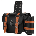 Withoutyou DynaSportster Rack With Cup Leather PU Saddle Universal New style Motorcycle Saddle Bag Side Duffle Bag Softail. 
