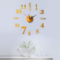 Creative 3D Mirror Wall Clock, Modern Wall Sticker Clock, Large Watch Silent Mirror Number Clock Home Office School Decorations. 