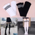 Thigh High Socks Leg Warmers Black White Y2k Black Over Knee Thigh High Socks Over Knee Winter Long Socks for Stockings Ladies Girls Women. 