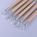 6PCS/Set 8 inch Double End Conventional Ribbon Tool Wood Handle Wax Pottery Clay Sculpture Carving Tool DIY Craft Set. 