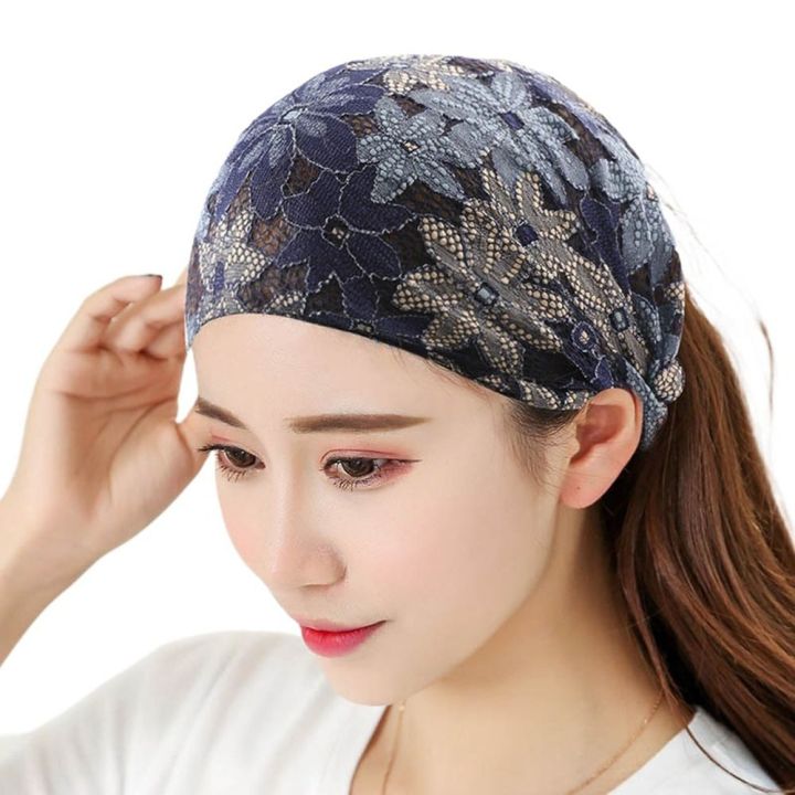 Headwear Sweet Trendy For Women For Girls White Hair Cover Bandaba Turban Broadside Makeup Hair Accessories  Headband Women Hairband Lace Hair Hoop