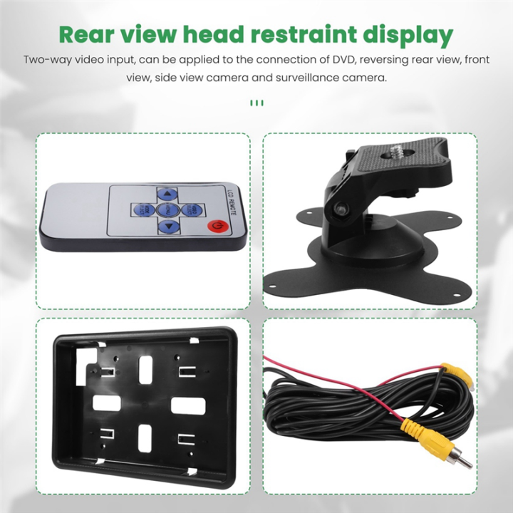 1Set%209%20Inch%20Car%20LCD%20Monitor%20HD%20-Compatible%20VGA/AV%20TV%20DVD%20Player%20Camera%20Rear%20View%20Headrest%20Monitor%20Parking%20Rearview%20System%20-%20Image%208