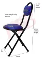 Folding Stool Heavy Duty Chair for Home/Study Chair and Restaurant/Café NAMAZ Chair 1 Pc (Blue). 
