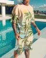 Hawaii Men's Clothing 2 Piece Set Sports Suit Oversized T-shirt Hip Hop Swimming Pants 3D Streetwear Casual Tracksuit. 