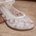 Summer Mesh High Heel Old Beijing Shoes for Han Chinese Clothing Cheongsam Shoes Antique Cloth Shoes Embroidered Shoes Women's Chinese Style Traditional Women's Shoes. 