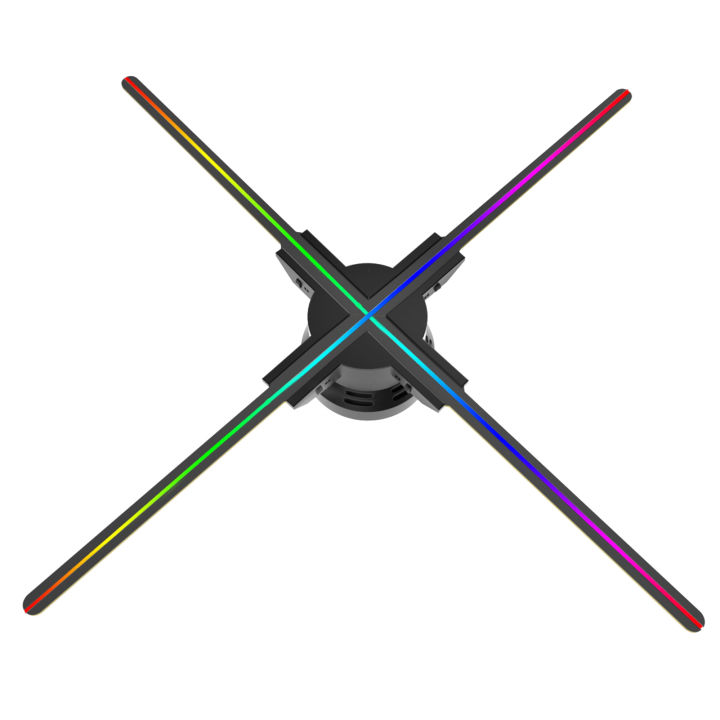 F60 3D Hologram Projector Advertising Display Fan Wall-mounted Pla-yer 3D Naked Eye 2K HD LED Photo Video Fan with 720pcs LED Light Beads rem-ote con-trol Sign Real-time Screen Display for Business Shop Store Bars Exhibition Entertainment Holiday Events