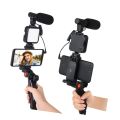 Tripod Video Making Vlog Kit - Tripod, Microphone and Light for Live Broadcast Online Meeting AY- 49 Studio kit Smartphone & Camera Vlogging Kit Video Shooting Photography Suit with Microphone LED Fill Light Mini Tripod Mobile Phone Vlog Selfie stick. 