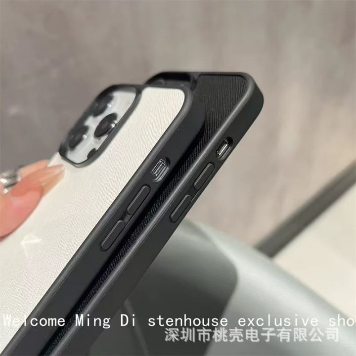 %E3%80%90Vingo%E3%80%91Luxury%20Faux%20Leather%20Cross%20Texture%20Phone%20Case%20for%20iPhone%2014%20Pro%20Max%20Shockproof%20Style%20Matteable%20Black%20and%20White%20-%20Image%205