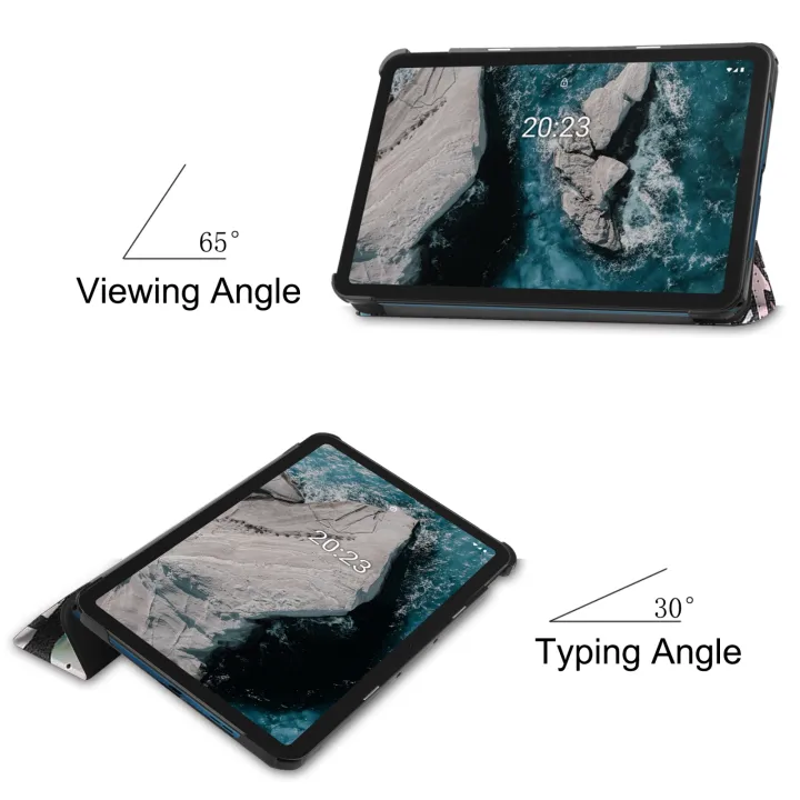 For%20Nokia%20T20%20Painted%20Leather%20Tablet%20Case%20with%203-Fold%20Holder%20-%20Image%204