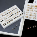 36-Pair Mixed Styles Crystal Stud Earrings Set for Women and Girls. 