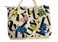 Large-Capacity Canvas Tote Shoulder Bag, Washable Fashionable Messenger Bag for Boys and Girls. 