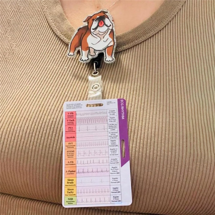 ECG/EKG Rhythm Pocket Card Double Sided EKG Rhythm Interpretation Badge ...