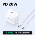 【Buy 2 for 12999: UK Plug+1.5M C-L Cable】UGREEN Quick Charge 4.0 3.0 QC PD Charger 20W QC4.0 QC3.0 USB Type C Fast Charger For Samsung Galaxy S25 S24 Ultra A iPhone 16 15 Max Pro Xiaomi 15 14 Pro Redmi K80 Pro HONOR 300 Pro. 