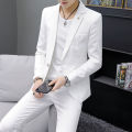 Suit Suit Men's Korean-Style Solid Color Handsome Two-Piece Suit Student Casual All-Match Suit Jacket Business Clothing Dress. 