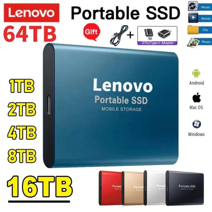 16tb Solid External Hard Drive Lenovo 8TB Portable SSD 16TB High