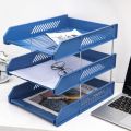 New Three-Layer File Rack Vertical Plastic A4 File Tray Stackable File Storage Rack for Home Office School. 
