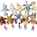 Baby pacifier holder hanging removable plush animal doll toy infant girl boy Soothie pacifier and teether holder with clip. 