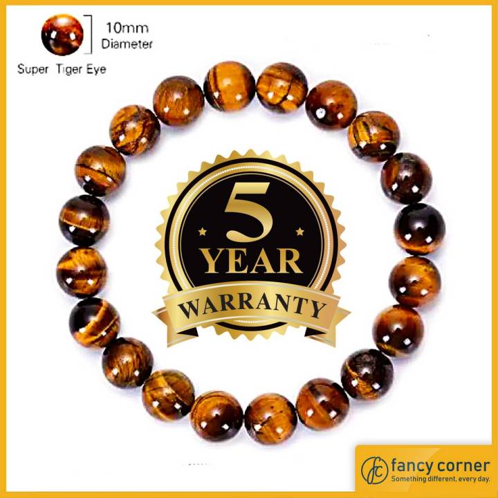 Natural Tiger Eye Stone 10 mm Bracelet Black Brown MIX Stone 18