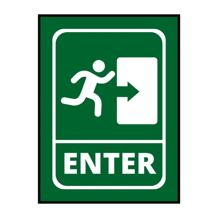 Enter Right Sign Board - 15cm X 21cm - Green | Daraz.lk