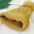Warm Baby Hat with Soft Pompom - Elastic Children Bonnet. 