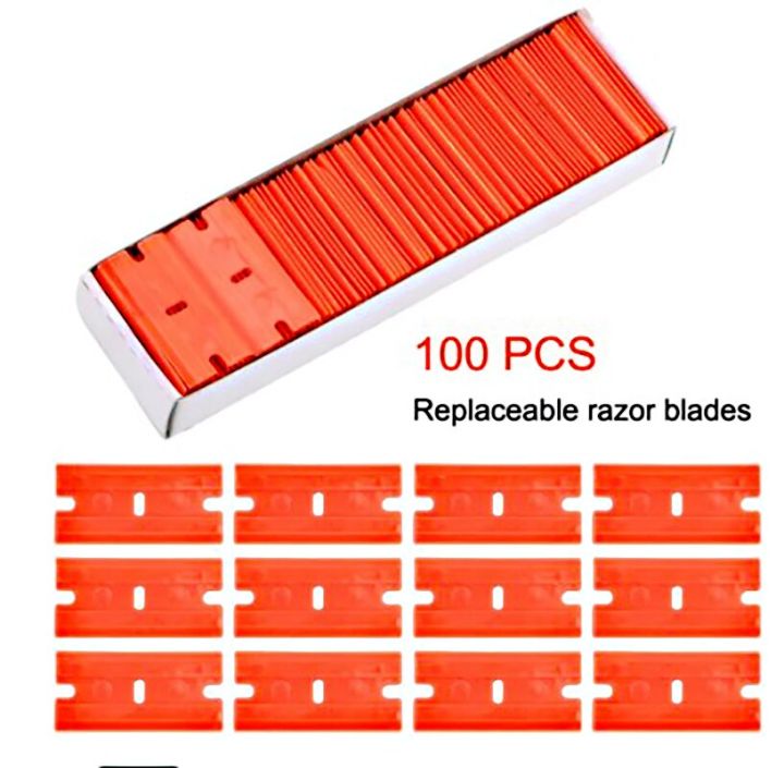 Car Window Sticker Razor 100 Pieces Two Cutting Plastic Razor Label Clean Razor Glue Remover ...