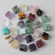 Four Leaf Shape Natural Mineral Stone Cube Beads Amethysts Citrines Square Bead For Jewelry Making Necklace Bracelet Accessories. 