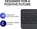Logitech Signature K650 Comfort Full-Size Wireless Keyboard with Wrist Rest, BLE Bluetooth or Logi Bolt USB Receiver, Deep-Cushioned Keys, Numpad, Compatible with Most OS/PC/Window/Mac. 