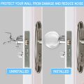 Door Knob Handle Wall Shield- 2Pcs | Transparent Round Reusable silicone Guard Door Stopper Wall Protector | Stronger Self Adhesive Door Handle Bumper. 