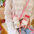 tumbler water bottle aquaflask tumbler 480ml Plastic Water Bottle Cute Tour Drinking Bottles Shaker Yakult Shape Kawaii Milk Carton Glass Water Bottles For Girl Bidon. 