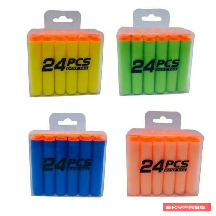 24 Pcs Refill Soft Bullets Dart Pack for Toy Soft Bullet Guns – Compatible with Nerf Blasters – Safe Foam Darts for Kid