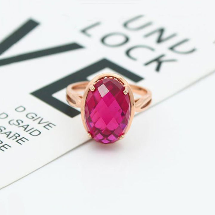 Must-have】Xingfu Ao Russian 585 Zijin Pure 14K Color Gold Set Red Stone ...