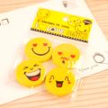 Smiling Face Emoji Eraser Pack of 4 Lovely Cute Erasers for kids 5 pcs. 