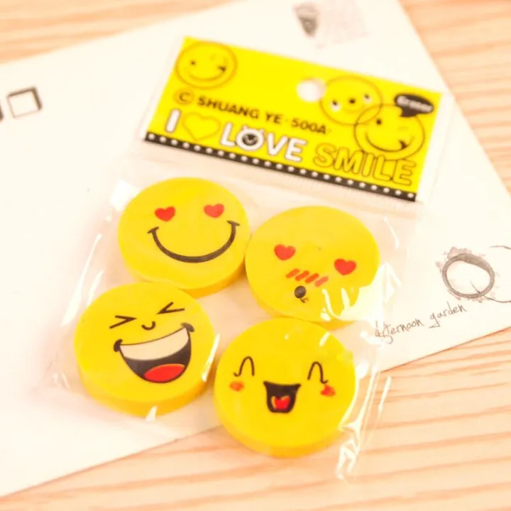 Smiling%20Face%20Emoji%20Eraser%20Pack%20of%204%20Lovely%20Cute%20Erasers%20for%20kids%205%20pcs%20-%20Image%204