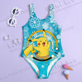 MINISO Girl Summer One-Piece Swimsuit Fashion Cartoon Cute Pokemon Pikachu Series Print Women Swimwear Sleeveless Swim Clothing. 