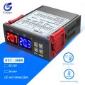 STC-3008 Dual Digital Temperature Controller Two Relay Output Thermostat with Sensor DC12V 24V AC110-220V Home Fridge Cool Heat. 