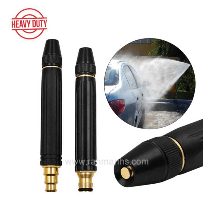 Portable Water Sprayer Nozzle Adjustable Metal High Pressure Car Washing Garden Hose Sprinkler System Car Wash Watering Water Spray Nozzle Copper Core Pressure Booster Nozzle Car Accessories