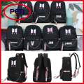 BTS BT21 Chain Backpack Cute Canvas Shoulder Bags USB Charging Interface School Bag Travel Backpack Design Kpop Jungkook Jimin Suga V. 