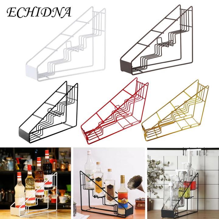 Countertop Syrup Organizer Minimalist Black Metal Coffee Syrup Rack 4 ...