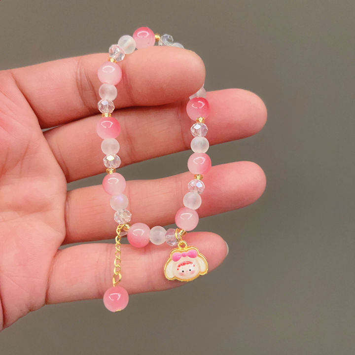 【The-Best】 Cartoon Cute Sanrio Bracelet Hello Kitty Beaded Bracelet ...