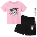 Fashion Cute Cartoon Kuromi Children's T-Shirt Kawaii Summer Tees Loose Short Sleeve Women Y2k Tops Boy Girl Shirts. 