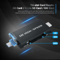 JJC USB 3.0 Card Reader for NM Card Nano Memory Card, SD, SDHC, SDXC, microSD, microSDHC, microSDXC, Support Windows 10/8.1/8/7/XP/Vista, MacOS, Chrome, Linux Sytem. 