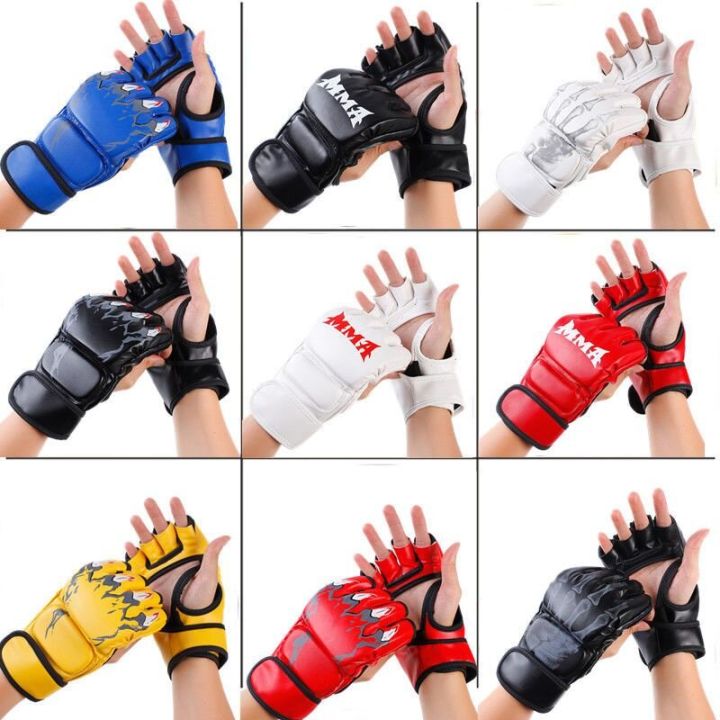 [Ready Stock] ing Gloves Men Half Finger MMA Free Fighting Female Sanda ...