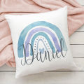 Personalised Rainbow Pillow Case Custom Cushion Cover Children Name Customize Pillowcase Home Housewarming Birthday Gifts. 