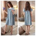 Women's Pajamas Summer Cotton Short Sleeve Sweet Korean Style Nightdress Floral Dress Thin plus Size Homewear. 