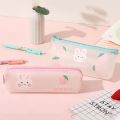 Transparent Frosted Pencil Case Junior High School Boys and Girls Creative Stationery Box Cute Simple Large Capacity Pupils' Stationery Bag. 