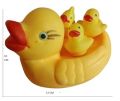 FAMILY DUCK(L)| Infinity needs| 4 Pcs Cute Rubber Duck Family Set for Baby Shower Squeak Fun Baby Floating Yellow Rubber Bath Duck Toys Fun Decoration Items. 